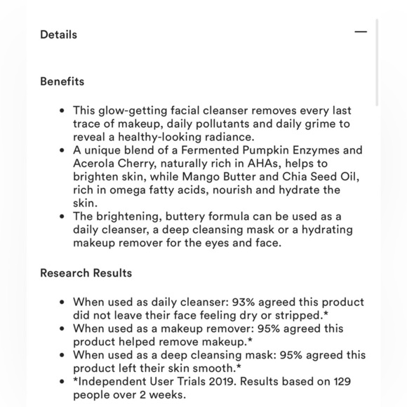 NIB ELEMIS Superfood AHA Glow Cleansing Butter with Pumpkin Acerola Cherry Mango - Picture 7 of 10